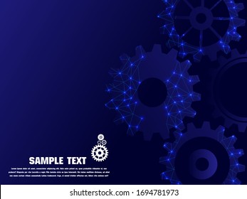 Fondo abstracto del engranaje técnico con ruedas geométricas de engranaje coloreadas. Espacio para texto de engranaje. El vector obtiene el concepto industrial del mecanismo moderno. Fondo de los engranajes tecnológicos. Ilustración de los engranajes 