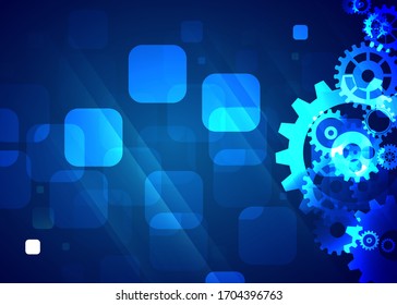 Abstrakter Techno-Hintergrund mit geometrisch bunten Zahnräder. Platz für den Text des Fanggeräts. Vector Zahnräder moderne Mechanik Industriekonzept. Technologie, Zahnräder, Hintergrund. Zahnräder, Vektorgrafik 