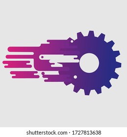 Abstract techno gear background with geometric colorful gear wheels. Space for gear text. Vector gears modern mechanism industrial concept. Technology gears background. Gears Vector illustration 