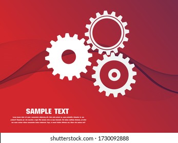 Abstract techno gear background with geometric colorful gear wheels. Space for gear text. Vector gears modern mechanism industrial concept. Technology gears background. Gears Vector illustration 