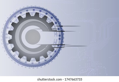 Abstract techno gear background with geometric colorful gear wheels. Space for gear text. Vector gears modern mechanism industrial concept. Technology gears background. Gears Vector illustration 