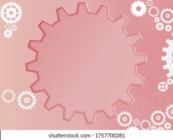 Abstract techno gear background with geometric colorful gear wheels. Space for gear text. Vector gears modern mechanism industrial concept. Technology gears background. Gears Vector illustration 