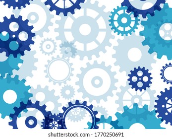 Resumen del fondo del engranaje técnico con ruedas geométricas de engranajes de colores. Espacio para el texto del engranaje. El vector utiliza el concepto industrial del mecanismo moderno. Fondo de la tecnología. Ilustración del vector de engranajes 