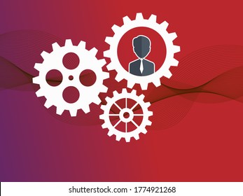 Abstrakter Techno-Hintergrund mit geometrisch bunten Zahnräder. Platz für den Text des Fanggeräts. Vector Zahnräder moderne Mechanik Industriekonzept. Technologie, Zahnräder, Hintergrund. Zahnräder, Vektorgrafik 