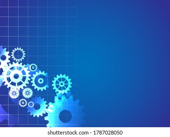 Resumen del fondo del engranaje técnico con ruedas geométricas de engranajes de colores. Espacio para el texto del engranaje. El vector utiliza el concepto industrial del mecanismo moderno. Fondo de la tecnología. Ilustración del vector de engranajes 