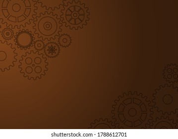 Abstract techno gear background with geometric colorful gear wheels. Space for gear text. Vector gears modern mechanism industrial concept. Technology gears background. Gears Vector illustration 