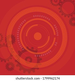 Abstract techno gear background with geometric colorful gear wheels. Space for gear text. Vector gears modern mechanism industrial concept. Technology gears background. gears Vector illustration 