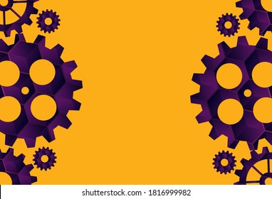 Resumen del fondo del engranaje técnico con ruedas geométricas de engranajes de colores. Espacio para el texto del engranaje. El vector utiliza el concepto industrial del mecanismo moderno. Fondo de la tecnología. Ilustración del vector de engranajes 