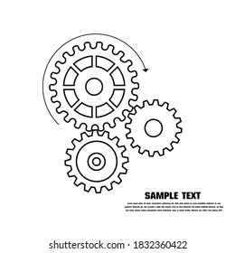 Abstract techno gear background with geometric colorful gear wheels. Space for gear text. Vector gears modern mechanism industrial concept. Technology gears background. Gears Vector illustration 