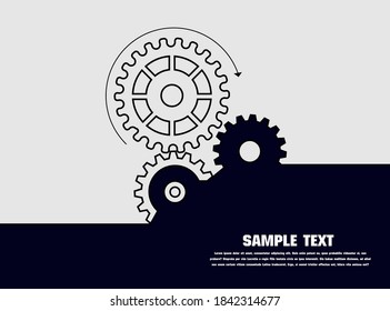 Resumen del fondo del engranaje técnico con ruedas geométricas de engranajes de colores. Espacio para el texto del engranaje. El vector utiliza el concepto industrial del mecanismo moderno. Fondo de la tecnología. Ilustración del vector de engranajes 
