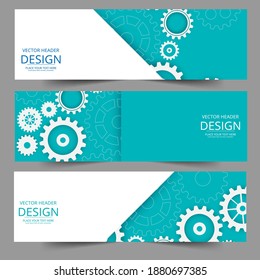 Abstract techno gear background with geometric colorful gear wheels. Space for gear text. Vector gears modern mechanism industrial concept. Technology gears background. Gears Vector illustration 