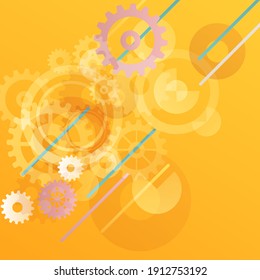 Resumen del fondo del engranaje técnico con ruedas geométricas de engranajes de colores. Espacio para el texto del engranaje. El vector utiliza el concepto industrial del mecanismo moderno. Fondo de la tecnología. Ilustración del vector de engranajes 