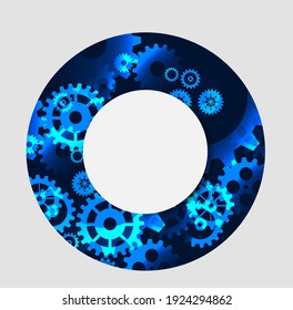 Resumen del fondo del engranaje técnico con ruedas geométricas de engranajes de colores. Espacio para el texto del engranaje. El vector utiliza el concepto industrial del mecanismo moderno. Fondo de la tecnología. Ilustración del vector de engranajes 