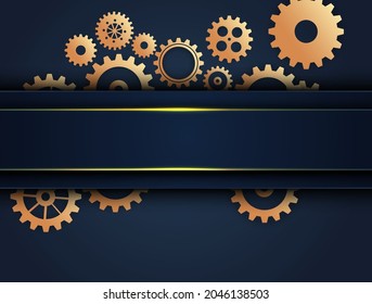 Resumen del fondo del engranaje técnico con ruedas geométricas de engranajes de colores. Espacio para el texto del engranaje. El vector utiliza el concepto industrial del mecanismo moderno. Fondo de la tecnología. Ilustración del vector de engranajes 