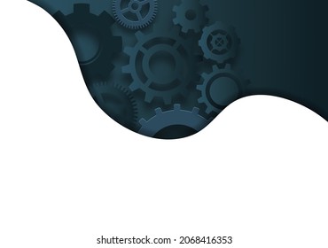 Abstract techno gear background with geometric colorful gear wheels. Space for gear text. Vector gears modern mechanism industrial concept. Technology gears background. Gears Vector illustration 