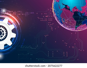 Resumen del fondo del engranaje técnico con ruedas geométricas de engranajes de colores. Espacio para el texto del engranaje. El vector utiliza el concepto industrial del mecanismo moderno. Fondo de la tecnología. Ilustración del vector de engranajes 