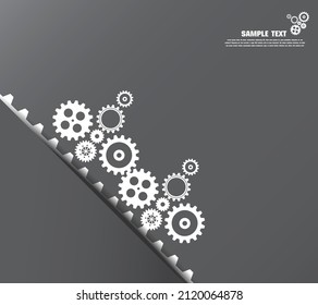 Resumen del fondo del engranaje técnico con ruedas geométricas de engranajes de colores. Espacio para el texto del engranaje. El vector utiliza el concepto industrial del mecanismo moderno. Fondo de la tecnología. Ilustración del vector de engranajes 