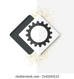 Abstract techno gear background with geometric colorful gear wheels. Space for gear text. Vector gears modern mechanism industrial concept. Technology gears background. Gears Vector illustration 