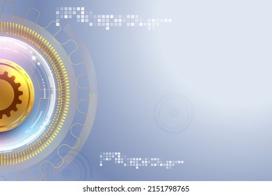 Abstract techno gear background with geometric colorful gear wheels. Space for gear text. Vector gears modern mechanism industrial concept. Technology gears background. Gears Vector illustration 
