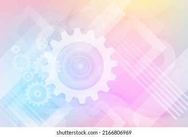 Resumen del fondo del engranaje técnico con ruedas geométricas de engranajes de colores. Espacio para el texto del engranaje. El vector utiliza el concepto industrial del mecanismo moderno. Fondo de la tecnología. Ilustración del vector de engranajes 