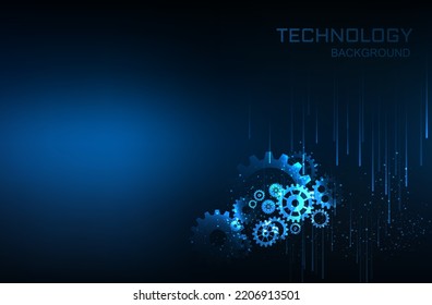 Abstract techno gear background with geometric colorful gear wheels. Space for gear text. Vector gears modern mechanism industrial concept. Technology gears background. Gears Vector illustration 