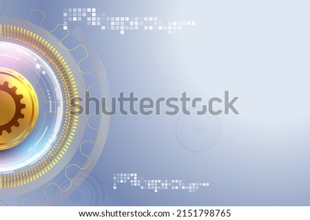Abstract techno gear background with geometric colorful gear wheels. Space for gear text. Vector gears modern mechanism industrial concept. Technology gears background. Gears Vector illustration 