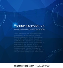 Abstract techno geometric background for your business presentation. Vector illustration
