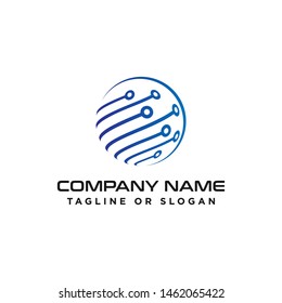 Abstract techno globe logo design concept