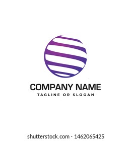 Abstract techno globe logo design concept