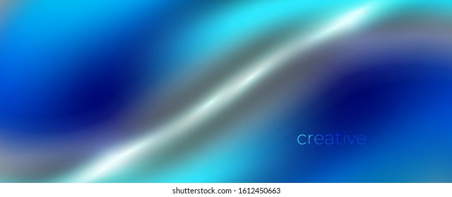 Abstract techno glowing dark colorful gradient futuristic background. Clever flare flash minimal vector backdrop template. Neon horizon line. Digital galaxy space. 