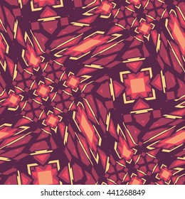 Abstract techno glyphs- vector seamless pattern.