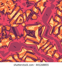 Abstract techno glyphs- vector seamless pattern.