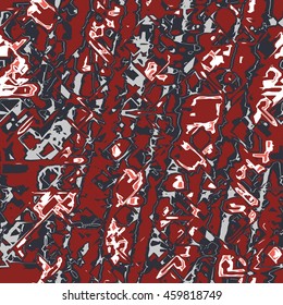Abstract techno glyphs- vector seamless pattern.