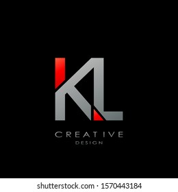 Abstract Techno Initial Letter K and L, KL  logo.  Creative design concept letter KL logo for initial, business identity.