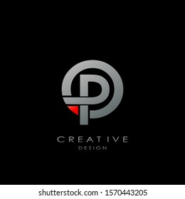 Abstract Techno Initial Letter O and P, OP, PO  logo.  Creative design concept  letter OP, PO logo for initial, business identity.