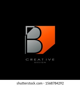 Abstract Techno Letter B logo.  Creative design concept geometric shape letter B logo for initial, business identity.