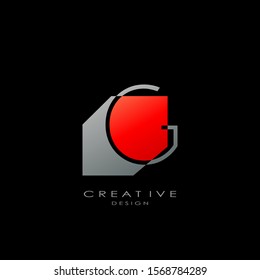 Abstract Techno Letter G logo.  Creative design concept geometric shape letter G logo for initial, business identity.