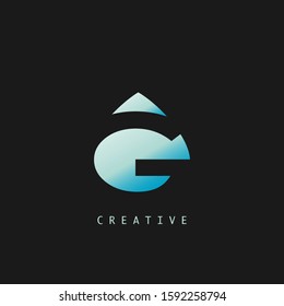 Abstract Techno Letter G Logo Icon, vector design concept water drop shape with  letter  logo icon.
