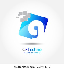 Abstract techno letter G logo for electronic and technology company