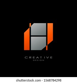 Abstract Techno Letter H logo.  Creative design concept geometric shape letter H logo for initial, business identity.