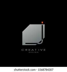 Abstract Techno Letter J logo.  Creative design concept geometric shape letter J logo for initial, business identity.