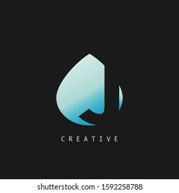 Abstract Techno Letter J Logo Icon, vector design concept water drop shape with  letter  logo icon.