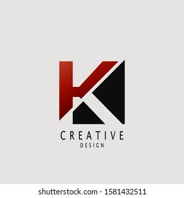 Abstract Techno Letter K logo. Vector design concept geometrical shape with  letter K  logo icon.