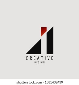 Abstract Techno Letter I logo. Vector design concept geometrical shape with  letter I logo icon.
