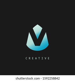 Abstract Techno Letter M Logo Icon, vector design concept water drop shape with  letter  logo icon.