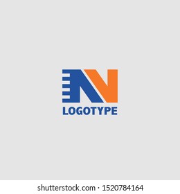 Abstract techno letter N logo icon vector design concept.