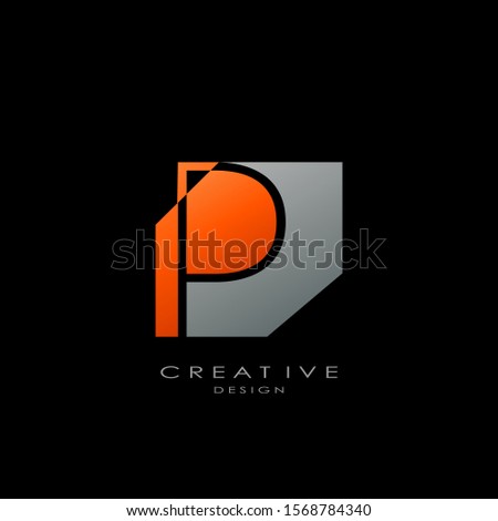 Abstract Techno Letter P logo.  Creative design concept geometric shape letter P logo for initial, business identity.