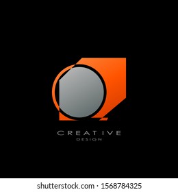 Abstract Techno Letter Q logo.  Creative design concept geometric shape letter Q logo for initial, business identity.