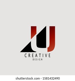 Abstract Techno Letter U logo. Vector design concept geometrical shape with  letter U  logo icon.