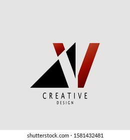 Abstract Techno Letter V logo. Vector design concept geometrical shape with  letter V  logo icon.
